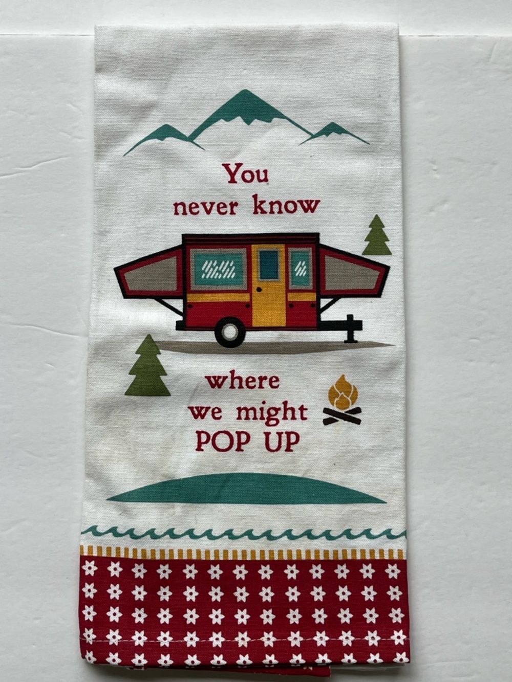 Camper Pop-Up Graphic Kitchen Towel Van Life Humor